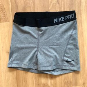 Grey Nike Pro shorts
